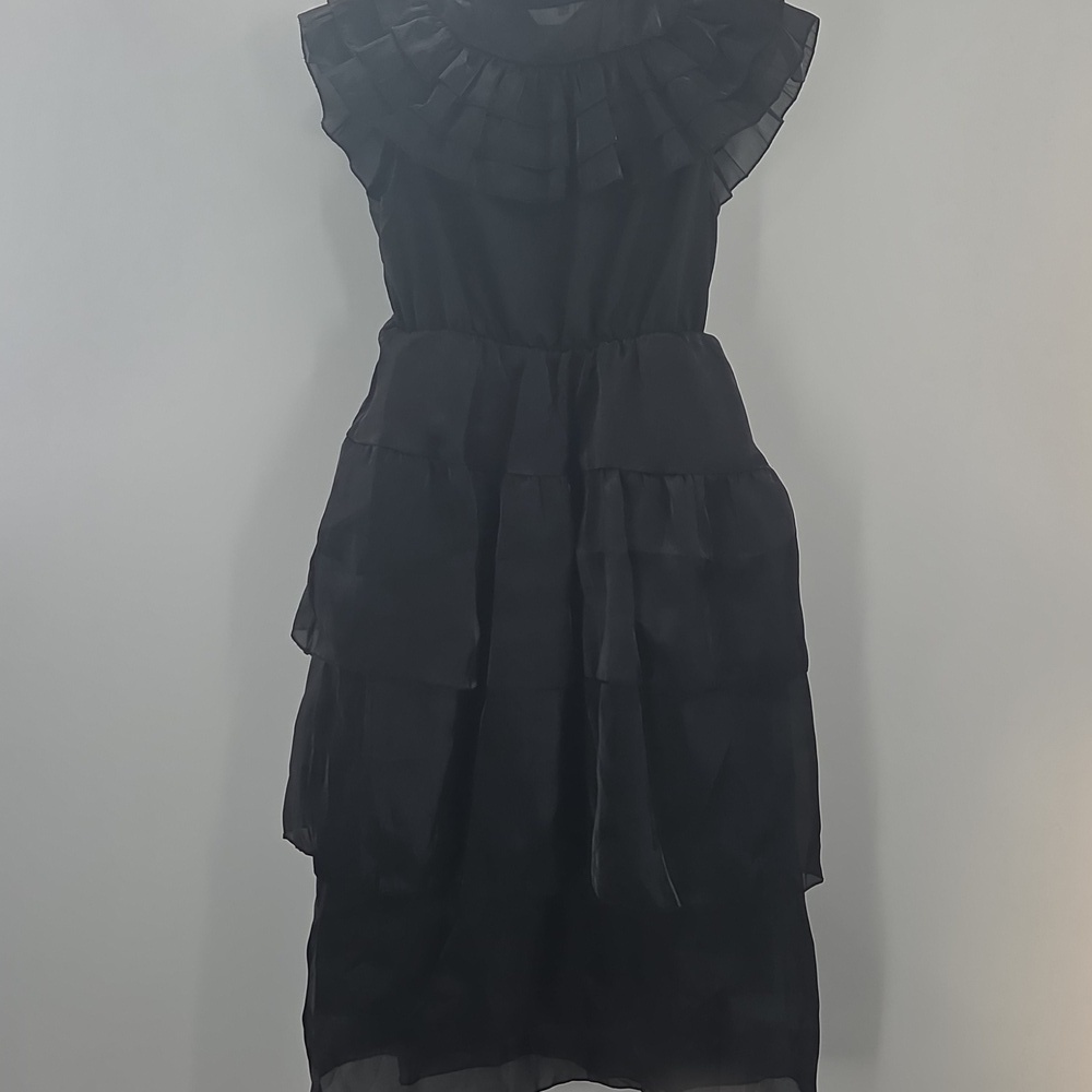 Black Tiered Dress Costume Wednesday Adams - Picture 12 of 16